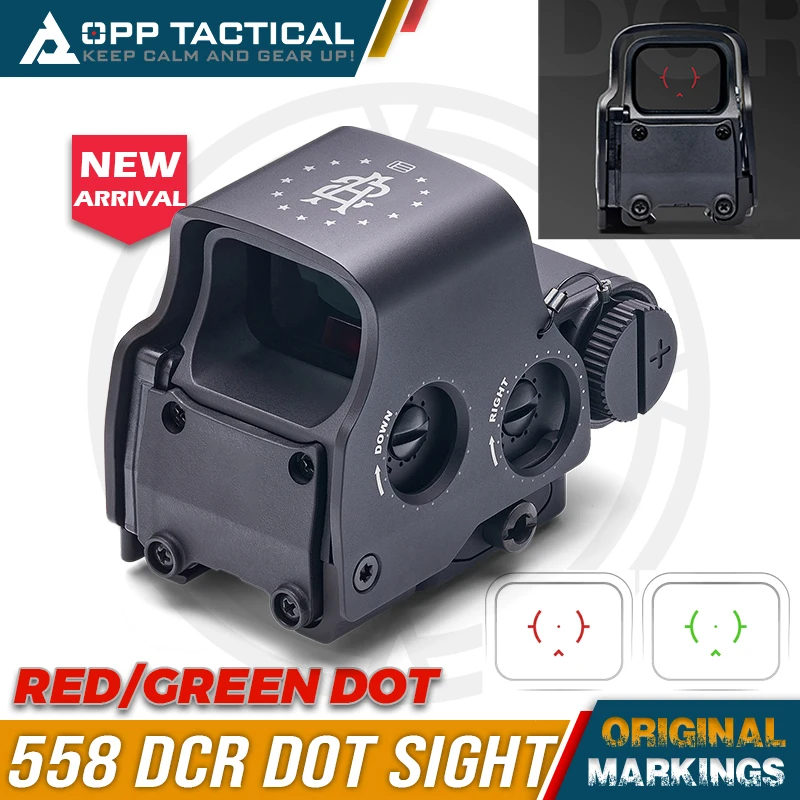 EXPS3 DCR Reticel 558 Holografická červená bodka Airsoft RIFLESCOPE TOP 2A Iniciatíva Značenie pušky 20 mm držiak na koľajnicu
