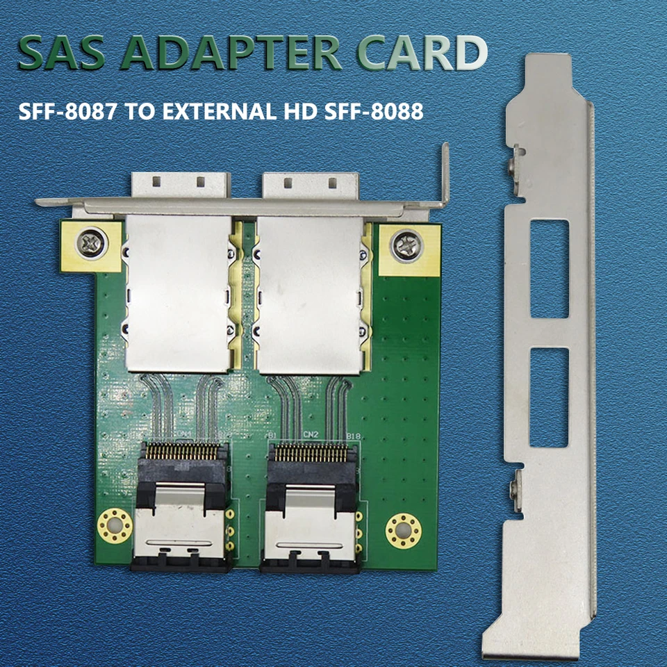 Externá HD SFF-8088 MINI SAS Internal SFF-8087 SAS 36P až 2 Externá adaptér Card Externá doska