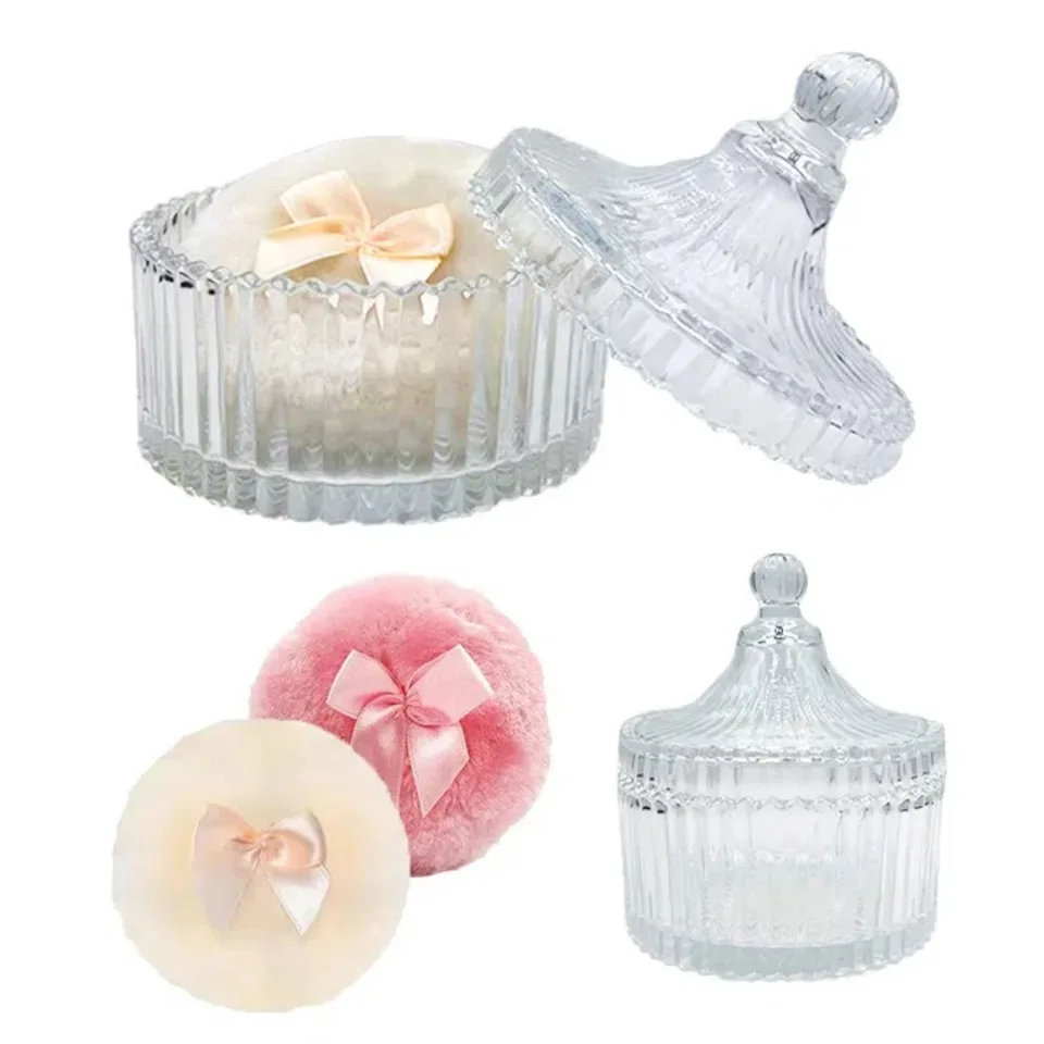 Extra veľký telový prášok Puff Puff Clear Soft Fluffy Práškovaný prášk Vlhký suchý make -up opakovane použiteľný prášok Práškový nádoba na potápanie prášku