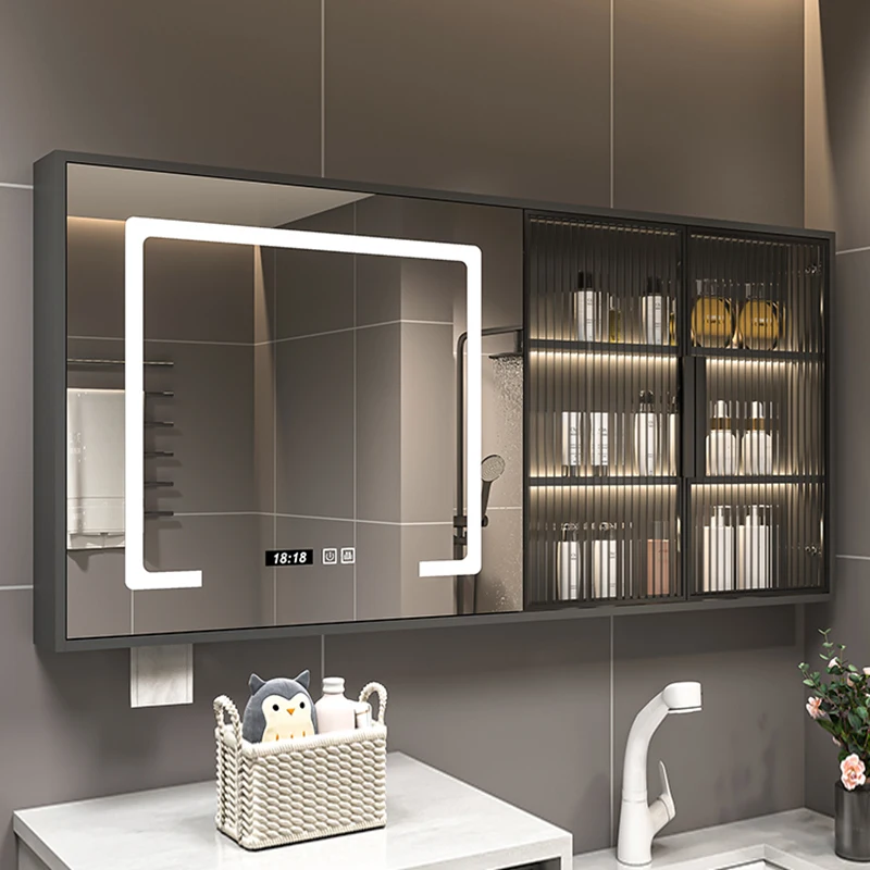 Extrakcia diera Vanity zrkadlové kúpeľňové skrinky Smart Light Locker Domov nábytok sprchovací kúpeľ