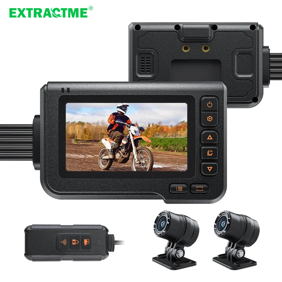 Extrakcia motocykla DVR DVR duálne 1080p plné karosérie nepremokavá Moto fotoaparát WiFi GPS Dash Dash Cam