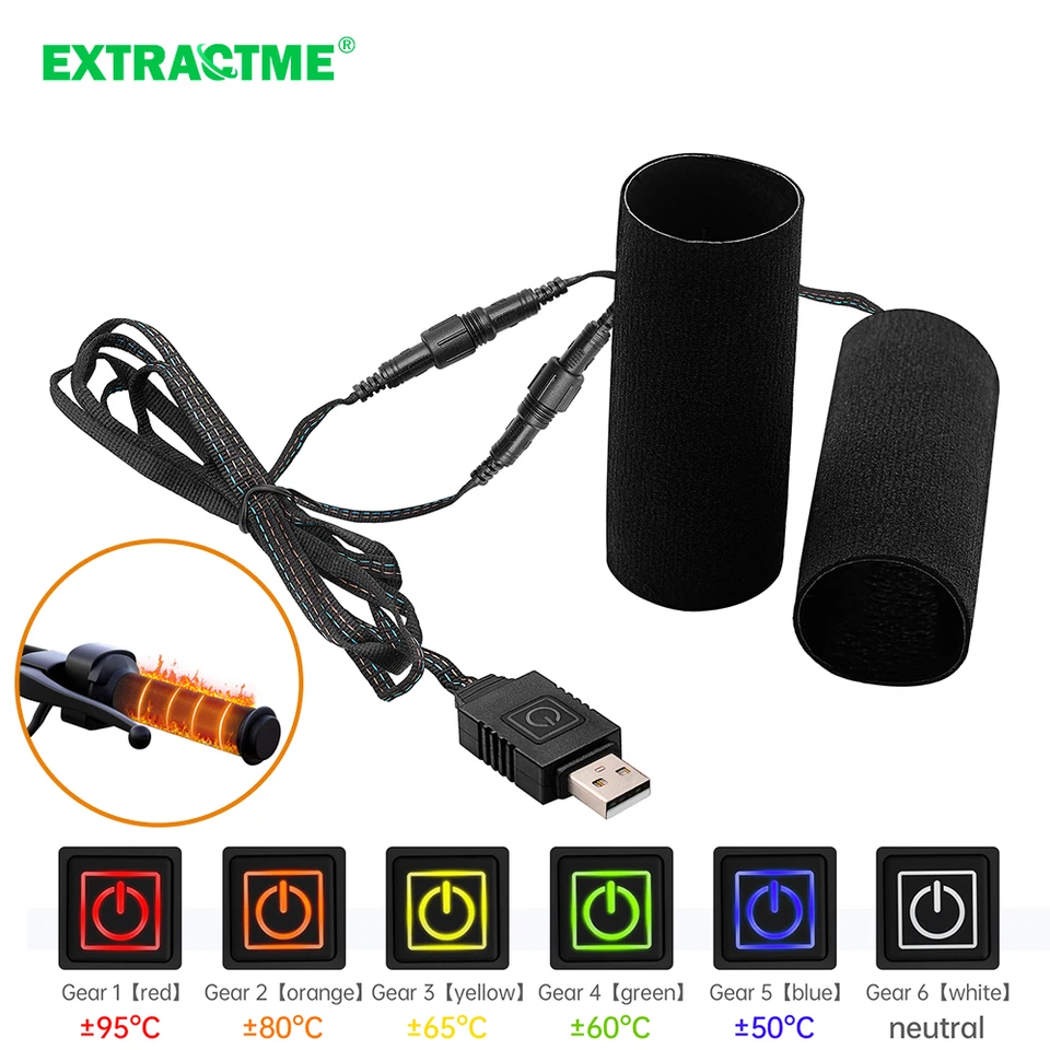 Extrakcia Motocyklové vyhrievané rukoväte 5V USB 6 Ohrievača pre 22 mm motocyklové manžety T Max 500 Príslušenstvo Goldwing
