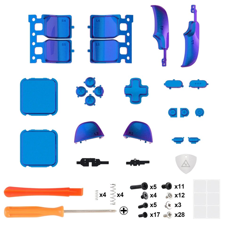 eXtremeRate Replacement Full Set Buttons for Steam Deck LCD - Chameleon Purple Blue