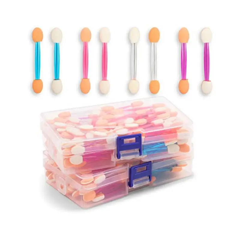 Eyeshadow Brush Makeup Tool Latex Špongie na jedno použitie dvojhlavého make-upu manikúru šmuhový kefový kefový make-up kefy kozmetika