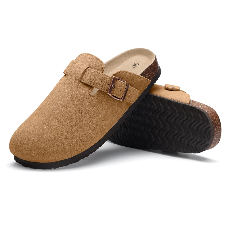 Eyriphy dreváky topánky Mens Mules Unisex korkové sandále Mules mazany kože kožené mules semišové drevá