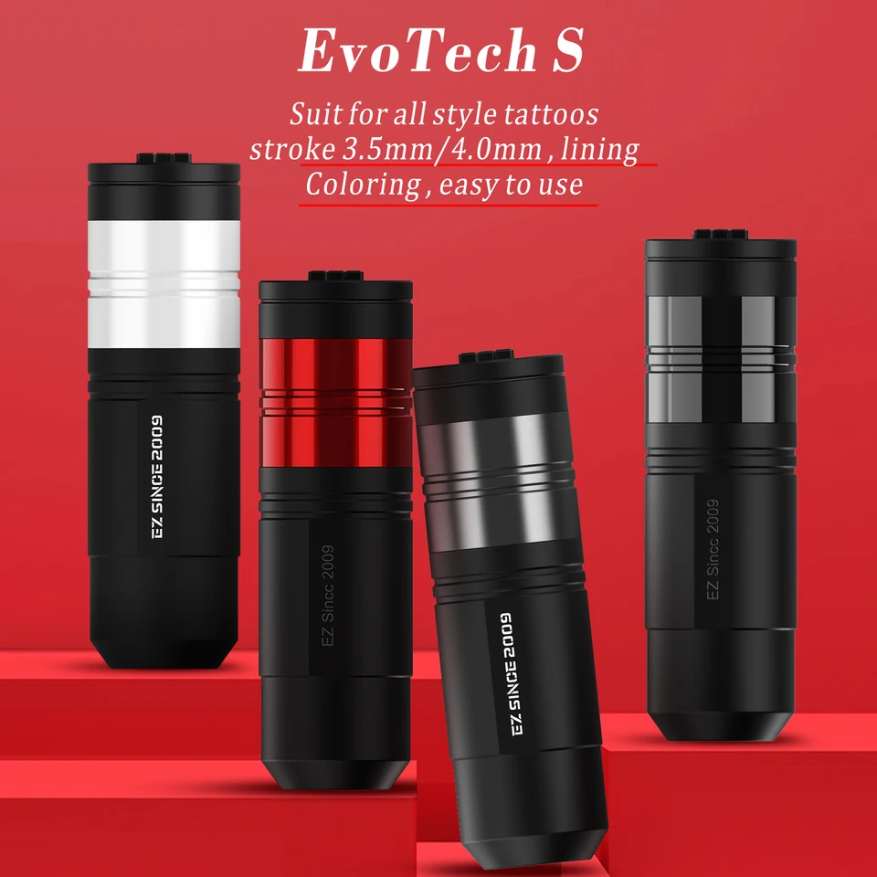 EZ EvoTech S Wireless Battery Tattoo Pen Machine 3,5 mm/4,0 mm zdvih EZ Intelligent Chip EZ Prispôsobený švajčiarsky motor