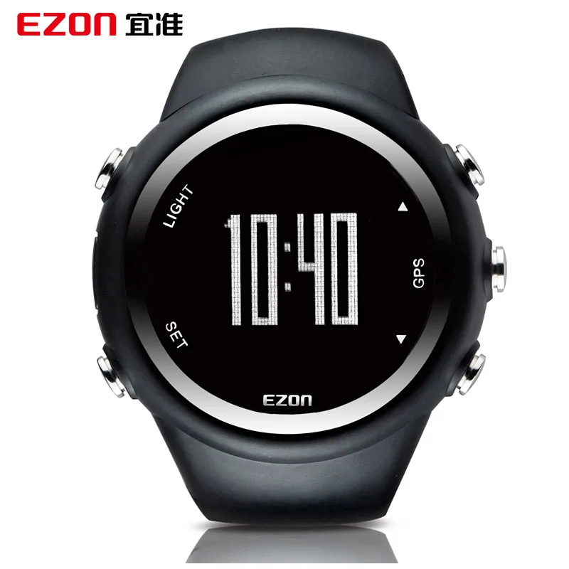 Ezon GPS, ktorý prevádzkuje kalórie Teller Professionle Fitness Sport Horloge 50m Waterdichte Horloges Voor Mannen Zwart Rood Blauw T031