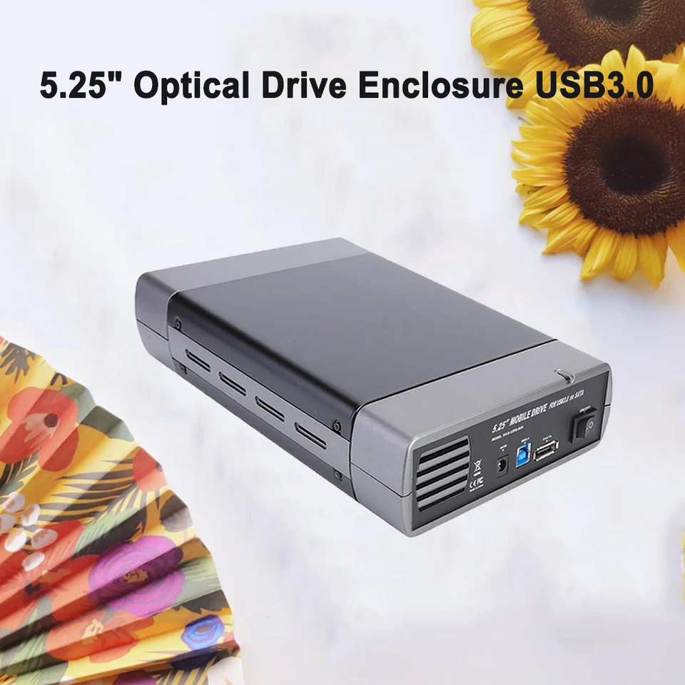 EÚ/US PLUG 5,25 palca USB 2.0/USB 3.0 SATA Externá optická jednotka Puzdra Puzdra Pursure Box Adapter pre mobilnú DVD súpravu pre Windows 7 PC
