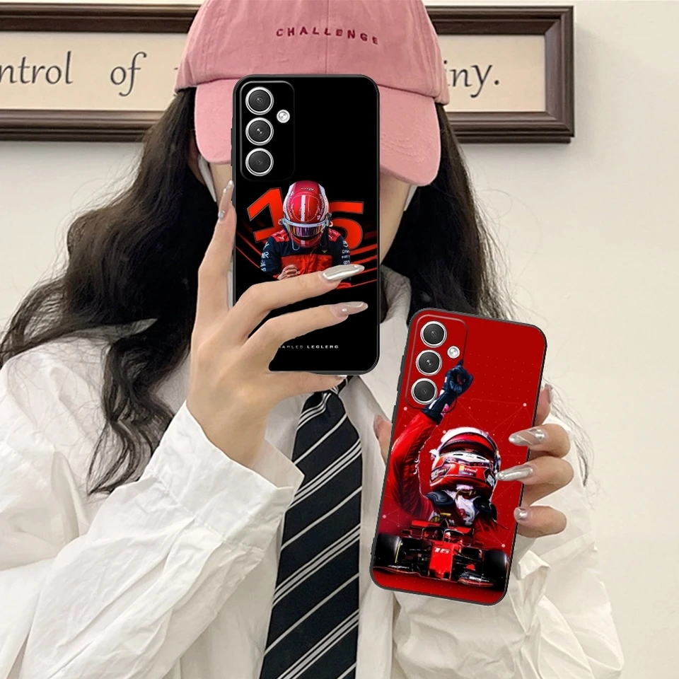 F1 Charles Leclerc Mobilný mobilný telefón pre Samsung Galaxy S24 S23 S22 S21 S20 S10 S9 Plus Fe Ultra Lite Black Cover Shell