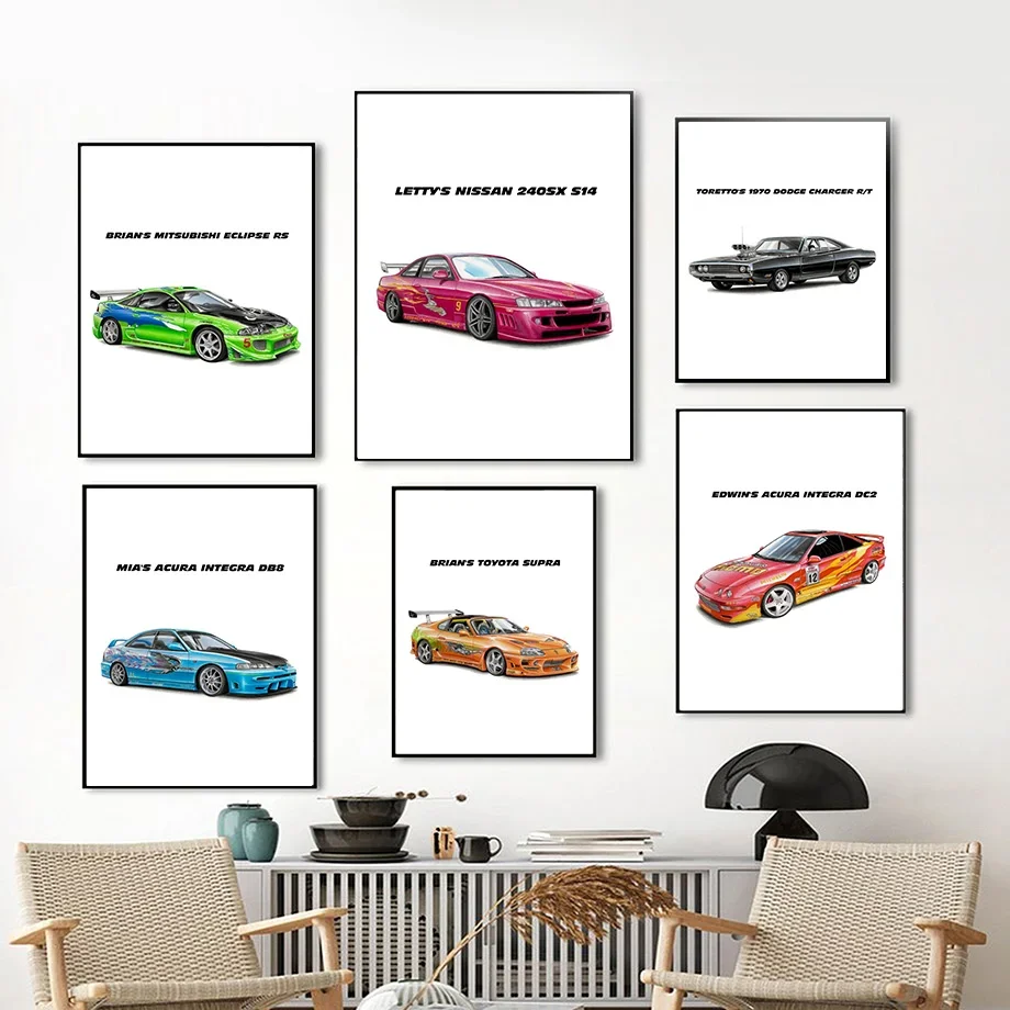 F1 Fast Furious Sports Car Racing Citáty Wall Art Plagáty Tlače Nordic Canvas maľba Abstraktné obrázky pre dekoráciu obývacej izby