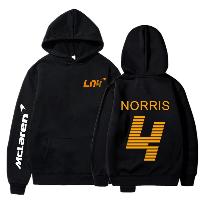 F1 Lando Norris tlačený klasický základný mikina s kapucňou jeseň a zimné muži Ženy s dlhým rukávom Príležitostná módna mikina s kapucňou