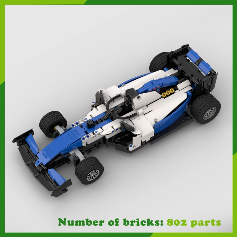 F1 Racing MOC Building Blocks Modulárny model DIY Technológia tehly Kreatívne montážne hračky auto Súčasné narodeniny vianočný darček 802ks