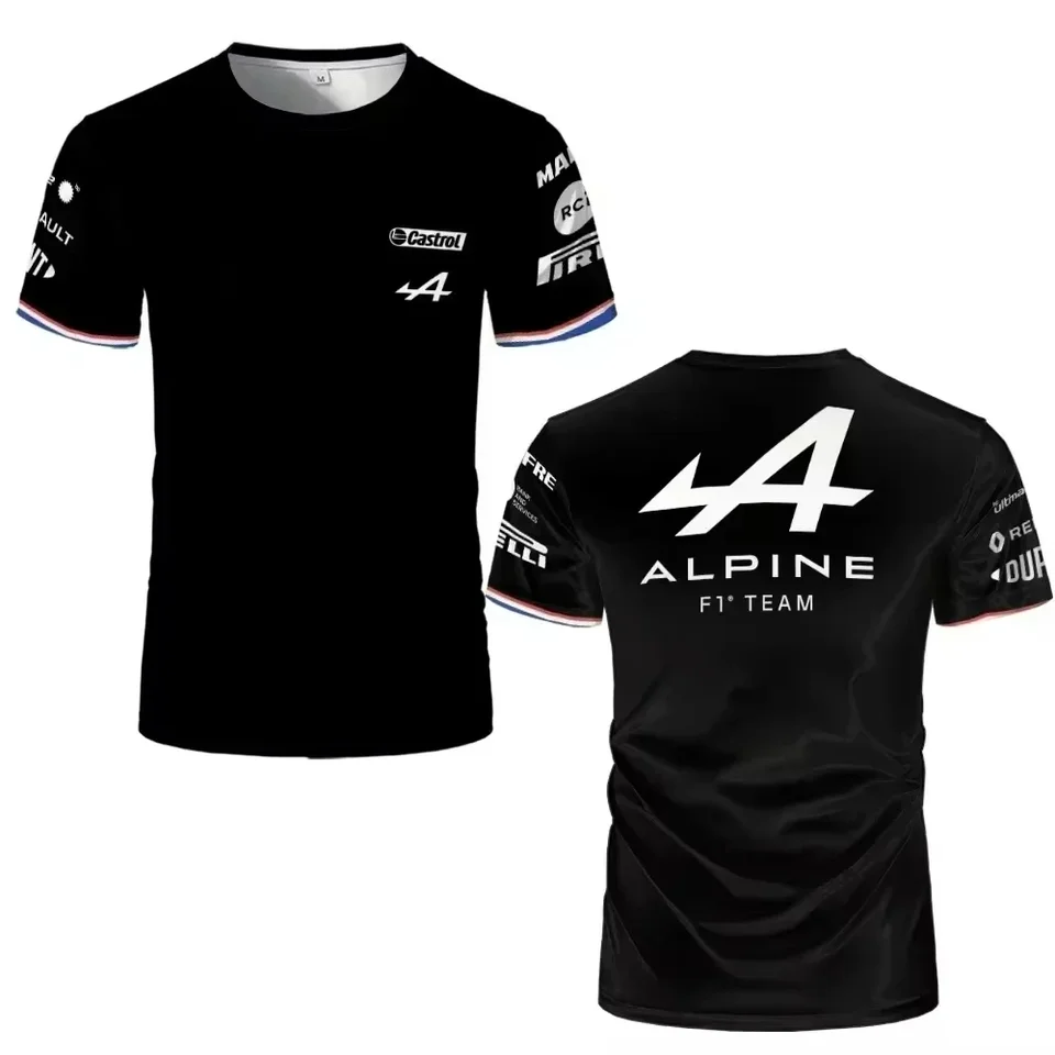 F1 Racing Suit 2024 New Alben Team Alpine Summer Summer Summer s krátkym rukávom tričko Tričko Pánske športové neformálne oblečenie