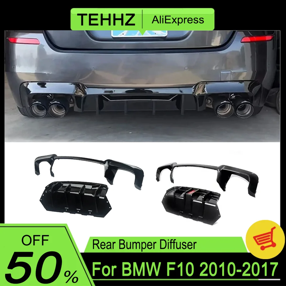 F10 Difuser zadného nárazníka LIP s spojlerom zadného difúzora LED pre BMW 5 Series M5 F10 F11 M Sport 2010-2017 Príslušenstvo Automatické diely