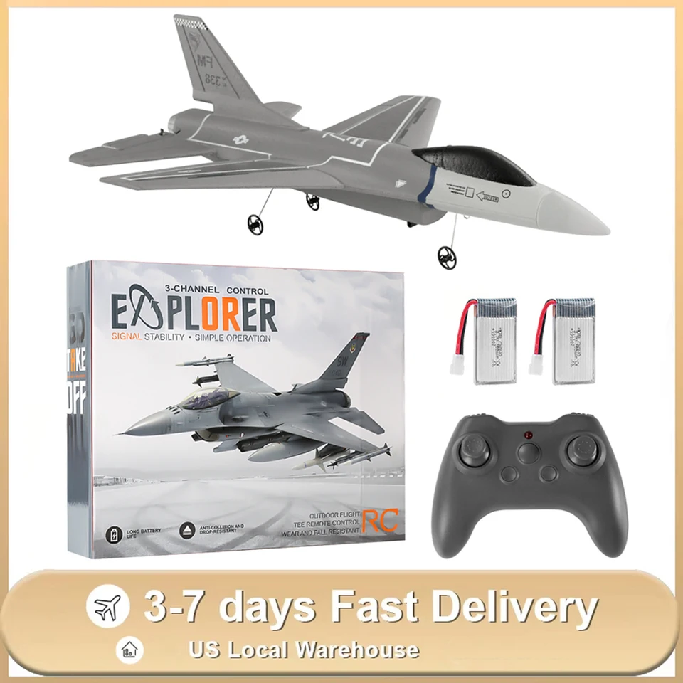 F16 RC Fighter Airplane 3CH 2,4G Lietadlo diaľkového ovládania s hračkami letových lietadiel Gyroscope Gyroscope s 2 batériami FX8823