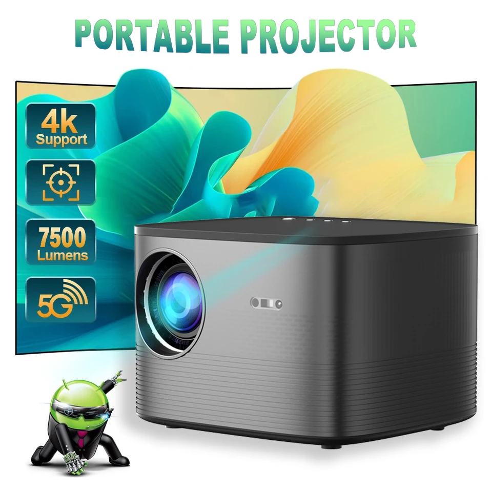 F18 domáce kino Android 10.0 350ansi autofocus 1080p vysoké definície Portrét Portable Outdoors Projector outdoor projektor