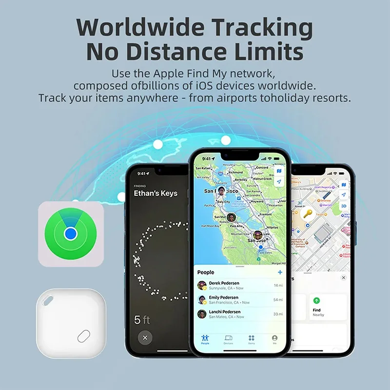 F2 Mini GPS Keys Bluetooth Tracker Funguje s iOS Nájdite môj inteligentný vyhľadávací zariadení anti-Lost Finder pre kľúče od auta