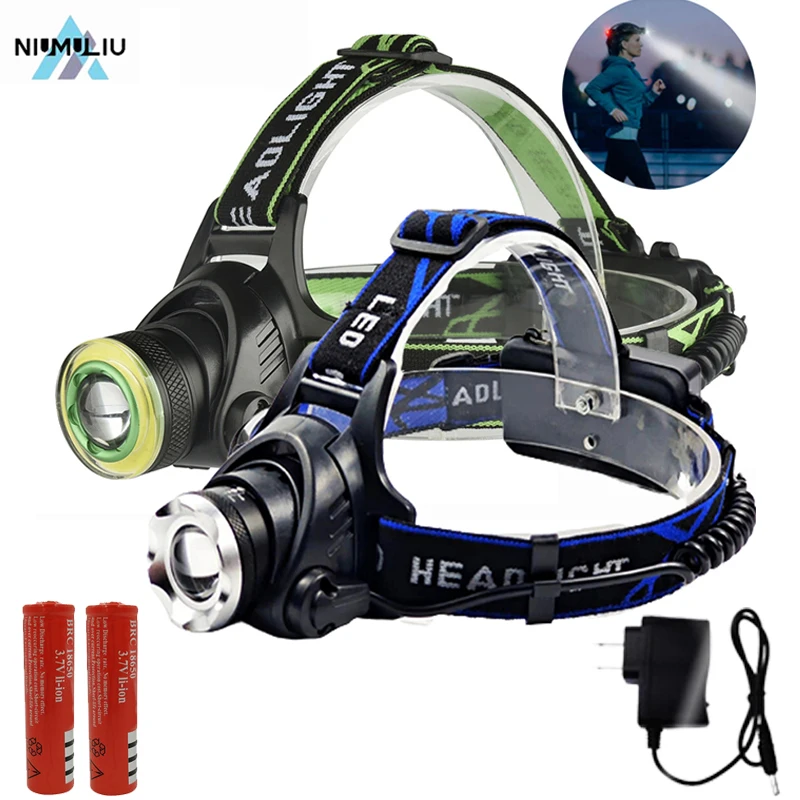F3 kempingová lampa výkonný svetlomet LED svetlomet 18650 Zoom hlavné svetlá na čelo svetlometov nabíjateľné rybárske svetlo na baterku