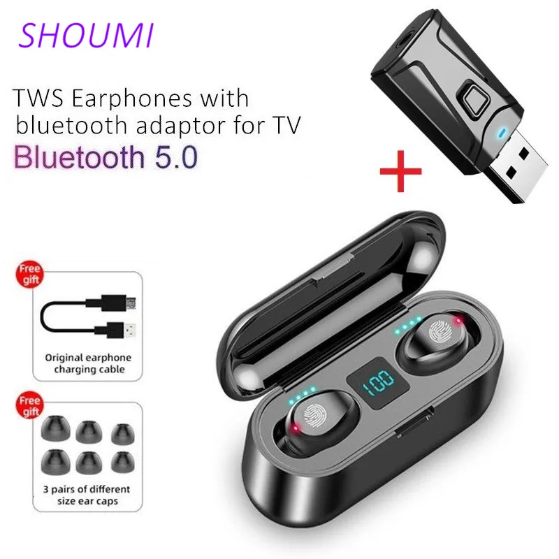 F9-2 Wireless TWS slúchadlá Bluetooth uši