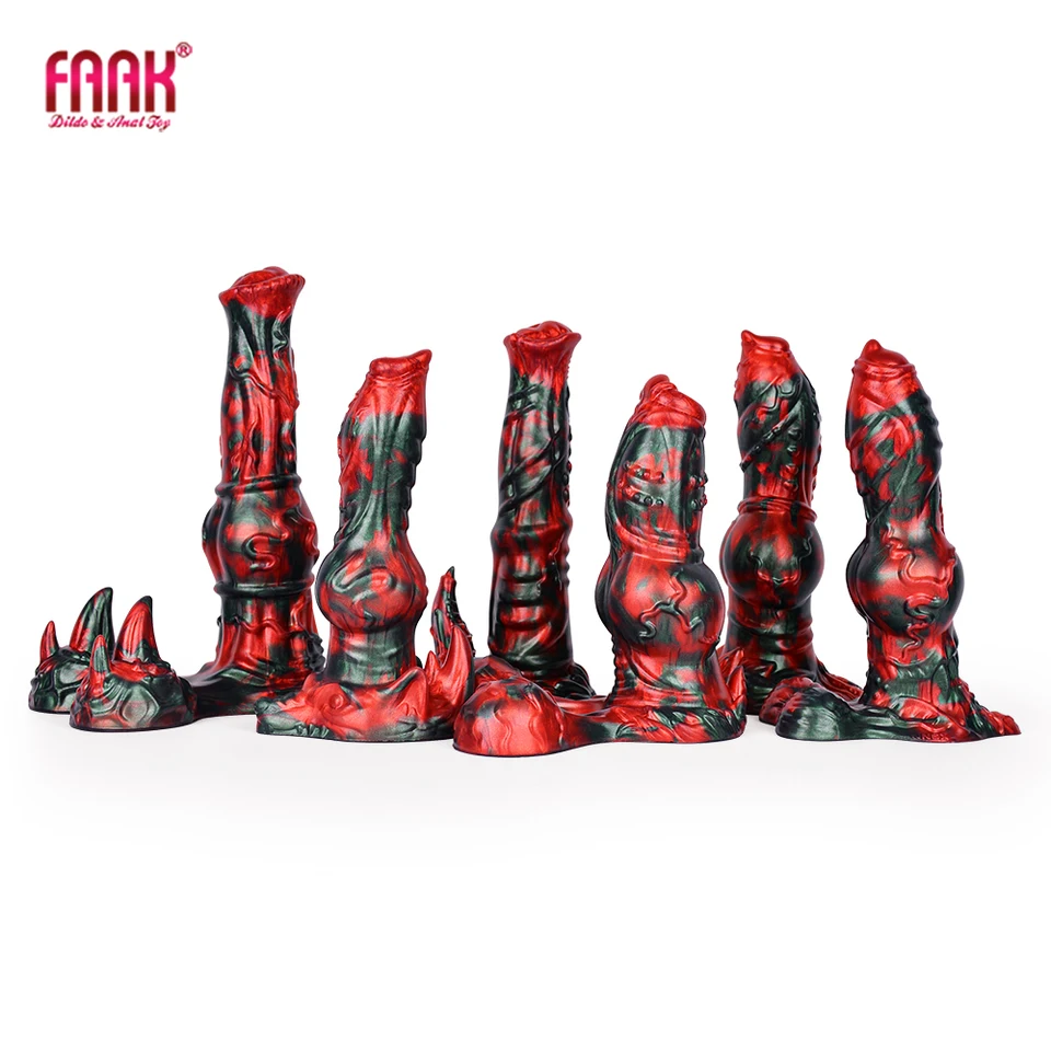 FAAK FANTASY HORSKÝ PENIS Zveličený semenník Silikónový psa uzol Dildo s hračkami Sucker Sex Hračky pre ženy Masturbator Anal Plug
