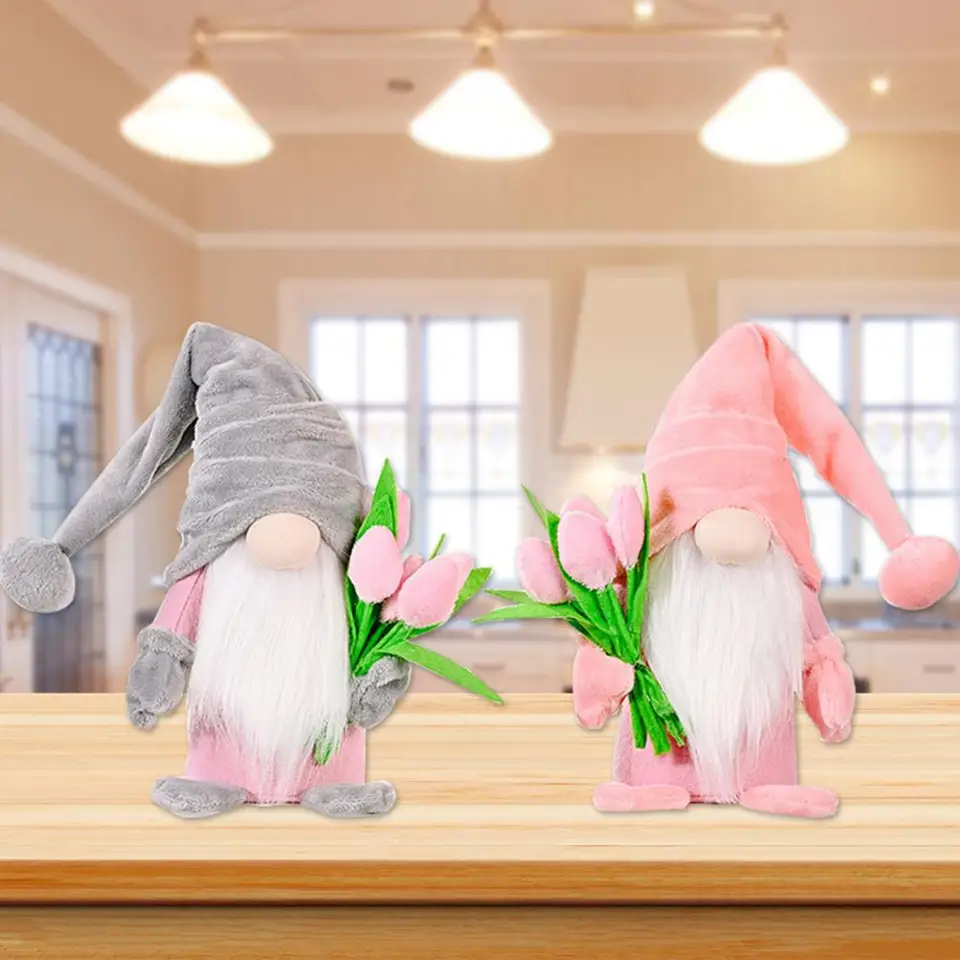 Faceless Duzd Fancy PP Cotton Bez anonymná bábika Populárna Nordic Tulip Bouquet Elf Hračka na dovolenku