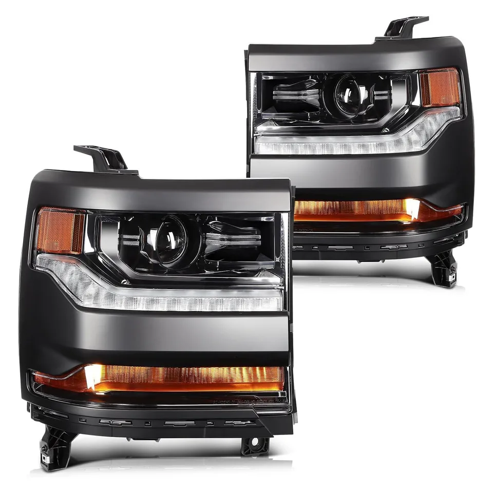 Factory Wholesale pre Chevrolet 16-18 Silverado USA Verzia svetlomety Čierny pôvodný model automobilu HID HALOGEN HALOGEN