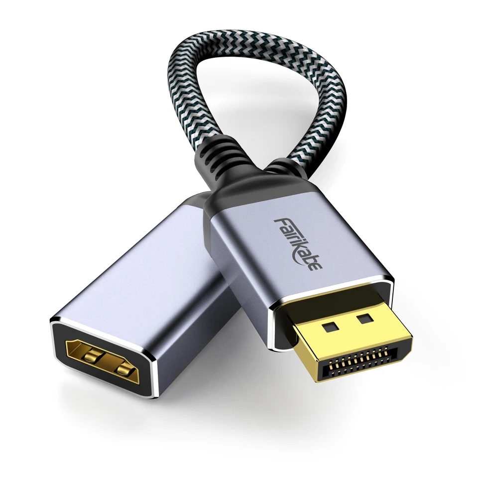 Fairikabe DisplayPort do kábla adaptéra HDMI 4K 30Hz Zlatý konektor kompatibilný s televíznym notebookom projektora Desktop projektor