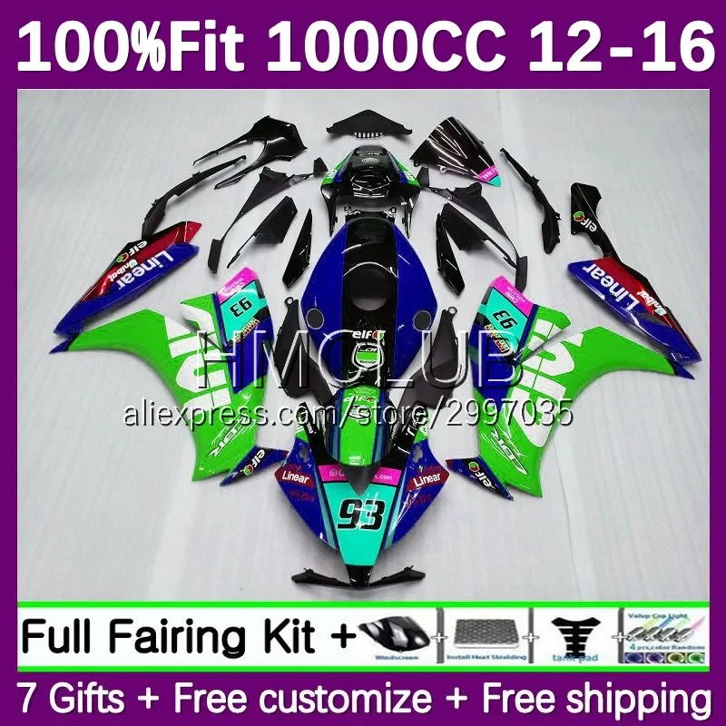 Fairing for Honda CBR1000 CBR 1000 RR CC 1000RR 2012 2013 2014 2015 2016 22NO.28 Zelená zásoba CBR1000RR 12 13 14 15 16 Vstrekovanie