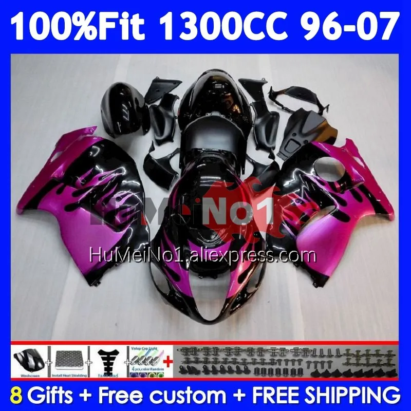 Fairing for Suzuki GSXR 1300 CC Hayabusa GSXR-1300 126NO.30 GSXR1300 Pink Flames 96 97 98 99 00 01 2002 2003 2004 2005 2006 2006 2007