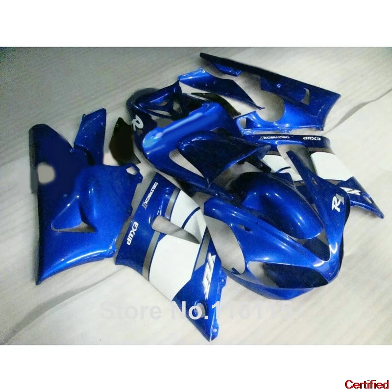 Fairing Kit pre Yamaha YZF R1 2000 2001 Blue Black White Faquings R1 00 01 Plná súprava Plná ZXMT 1410