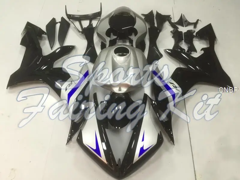 Fairingové súpravy pre YZF R1 2004 - 2006 Silver Black ABS Fairing YZFR1 2005 Fairings YZF1000 R1 05 06
