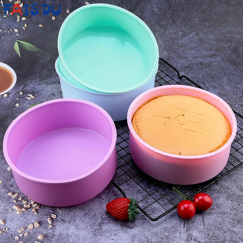 Fais du Round Silikone Fold NESTICKOVÁ PANEČNÁ VRAVOM PANY Cake Fondant Caninder forma pre pečivo pečivo kuchynské doplnky