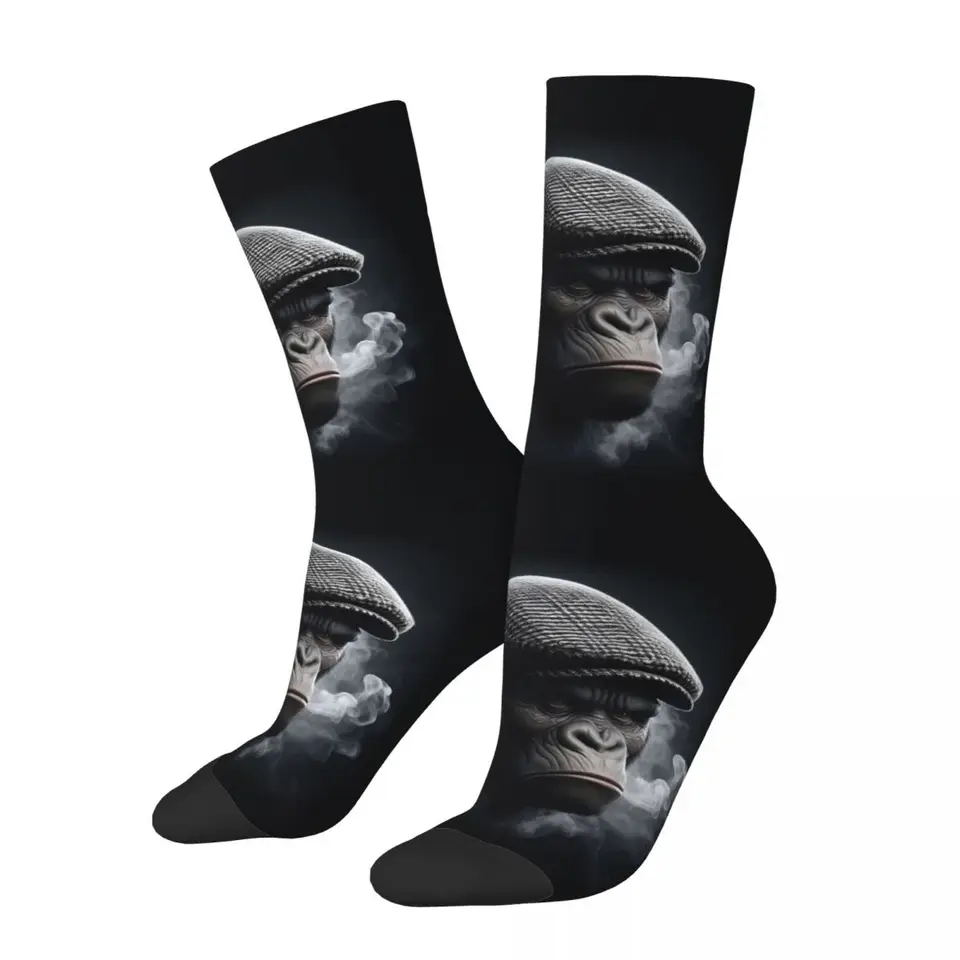 Fajčenie gorillas ponožky tlačené muža Polyester