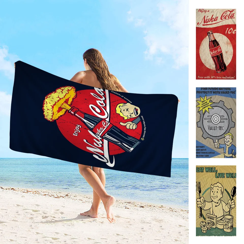 Fallout 3 4 Game Beach Towel pre deti Prispôsobené kúpeľne uterák na uteráky darček Picnic uterák darček