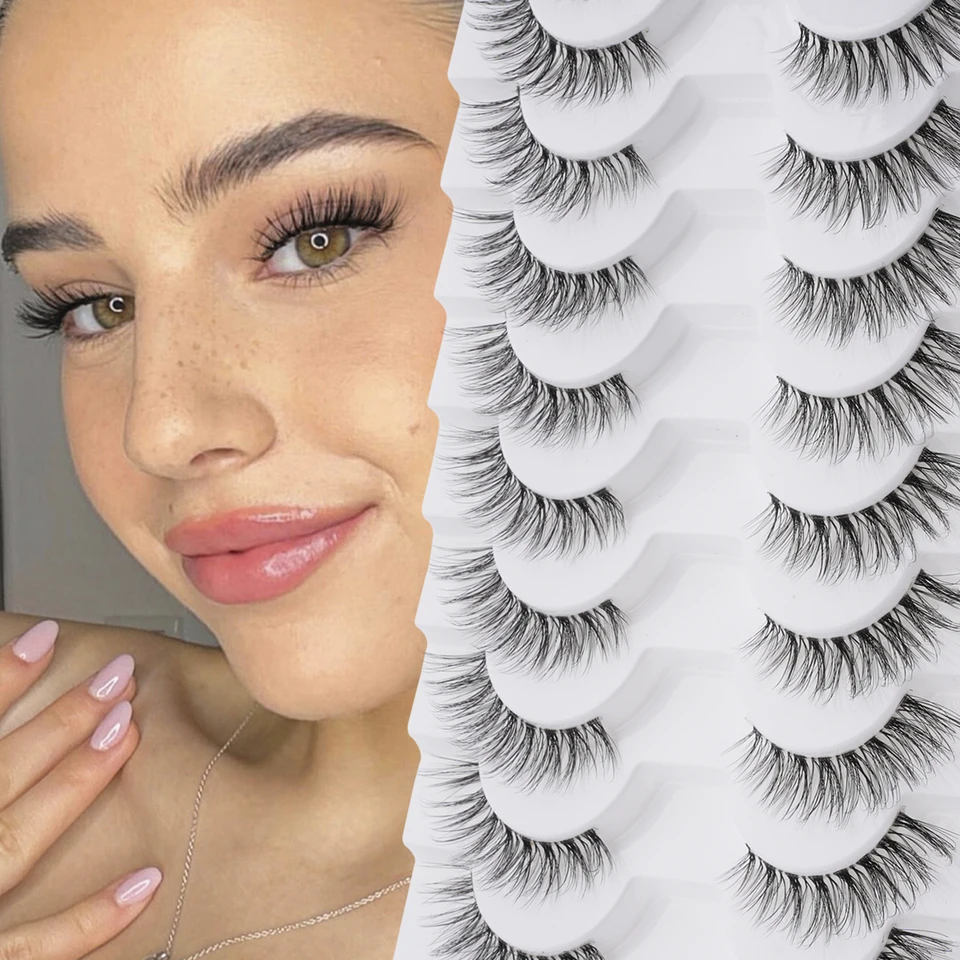 Falošné mihalnice 3/10 párov Prírodné dlhé mink riasy Strip Dramatické falošné riasy plné očné yelash predlžovacie make -up faux cils náradie