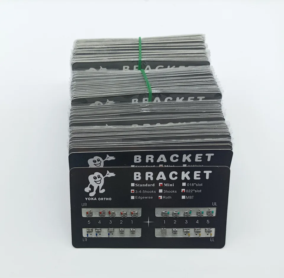 Falošné rovnátka pre zuby zubné ortodoncia príslušenstvo kovové držiaky zviazané Mini Roth 5x5 022 Slot 345 Hooks Mesh Base