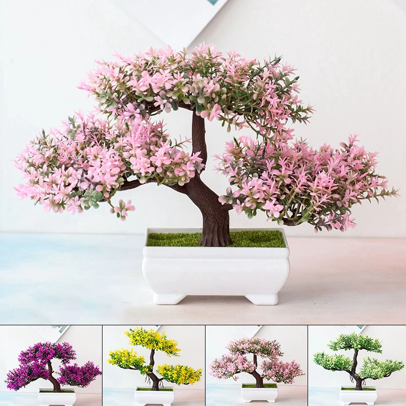Falošné simulované črepníkové rastliny Bonsai Potted Rastliny Simulované borovice stromy domáca kancelária dekorácia svadobná a sviatočná dekorácia