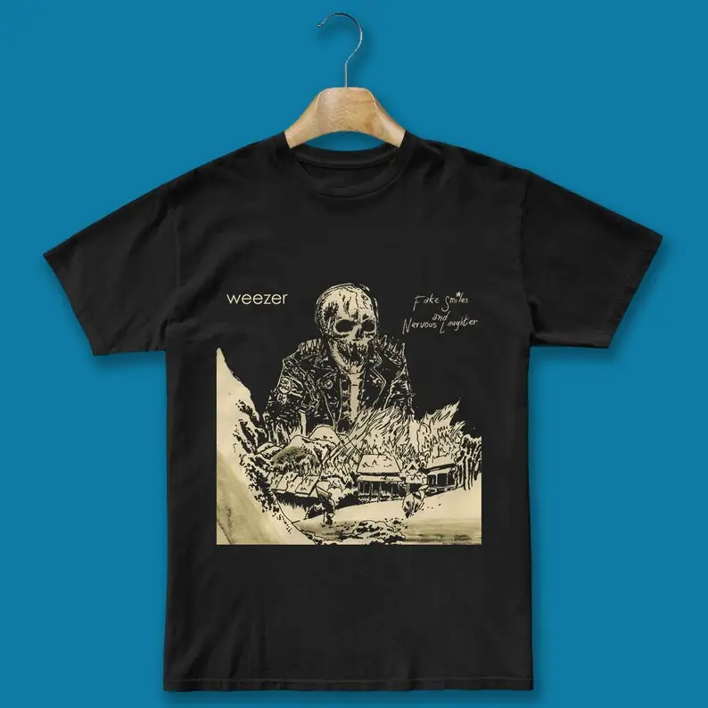 Falošné úsmevy a nervózny smiech Weezer Band Unisex Tee