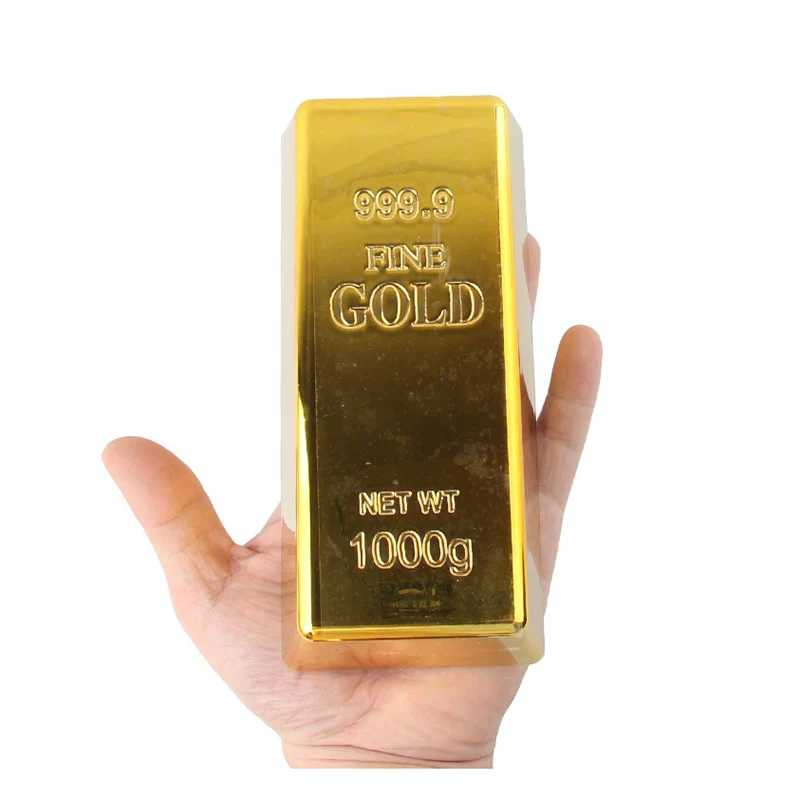 Falošný zlatý bar plastový zlatý papierový váha domáci výzdoba bullion simulation dekorácie remeslá kreatívne tehlové hračky obchod