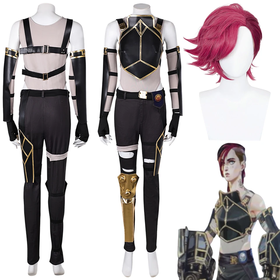Fancy Arcane VI cosplay pre ženy čierna hrudná brnenie parochne odev hra lol kostýmy dospelé ženy roleplay outfits ženské oblečenie