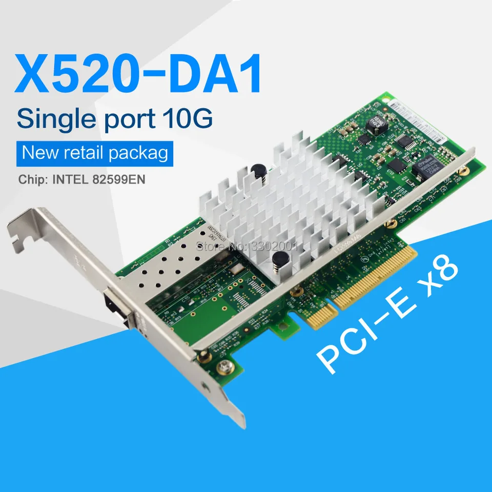 Fanmi X520-DA1 10GBASE PCI Express X8 82599 EN STRANATNÝ STREDNÝ ADAPTÁR ETHIP ETHIRNET ETHIRNET E10G41BTDA, SFP nie je zahrnuté