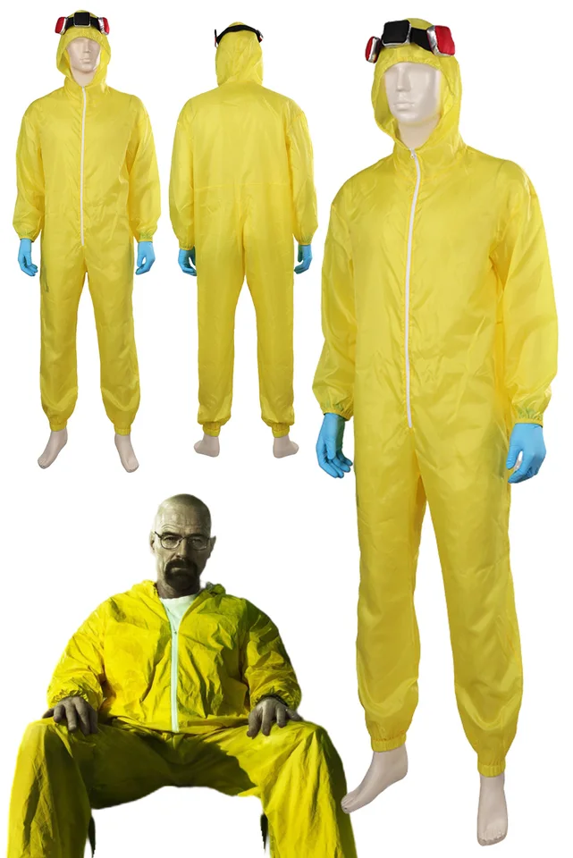 Fantasia S5 Walter White Cosplay Ochranný oblek 2024 TV Breaking Bad Disfraz Costy Men Outfits Halloween Carnival Party Cloth