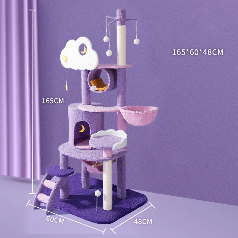 Fantasy Cat Scratcher Tree Cat House Starry Sky Viacvrstvové hračky s hojdacou pet mačkou House nábytok poškriabanie pošty pre domáce zviera