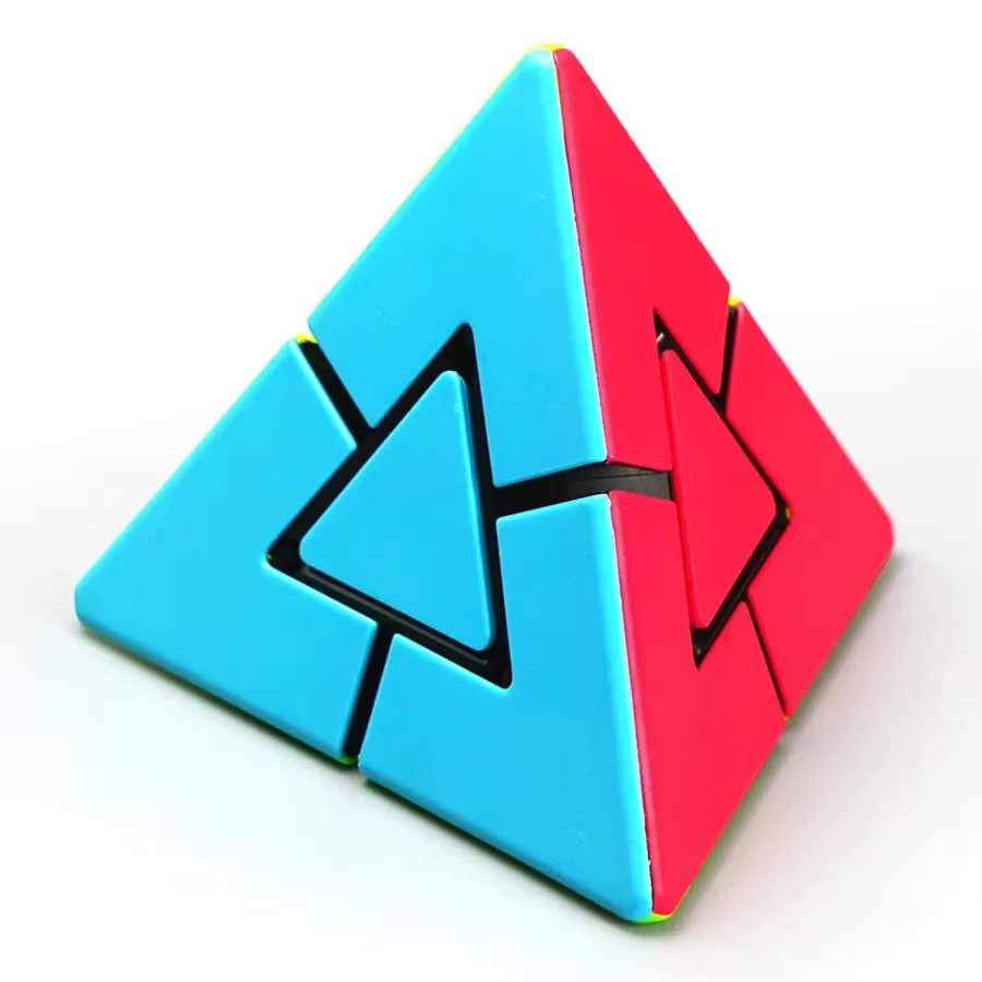Fanxin Duo Pyramind 2x2 Podivný tvar pyramidovú magickú kocku 2x2x2 Vzdelávacie puzzle Cubo Magico Hračky narodeniny vianočné darčeky