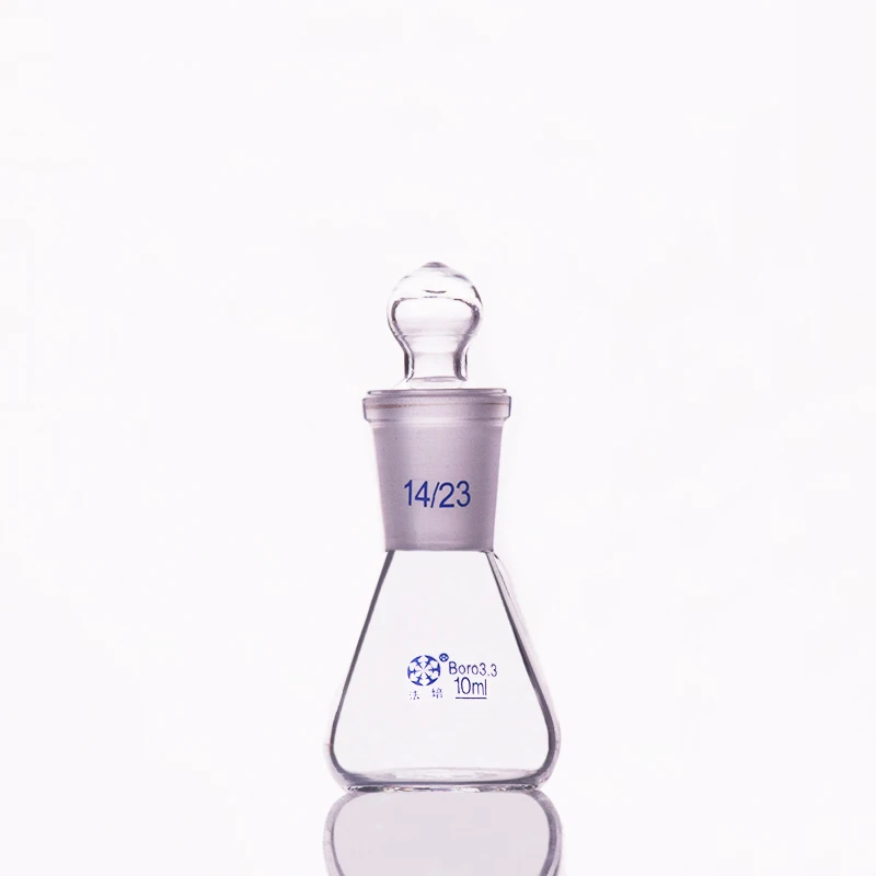 FAPE KONICKÁ BANKA ŠTANDARY ZÁKLADNÝ ZÁKLADNÝ ZÁKLADA, 10 ml, kĺb 14/23, Erlenmeyer Bank so štandardnými mletými ústami