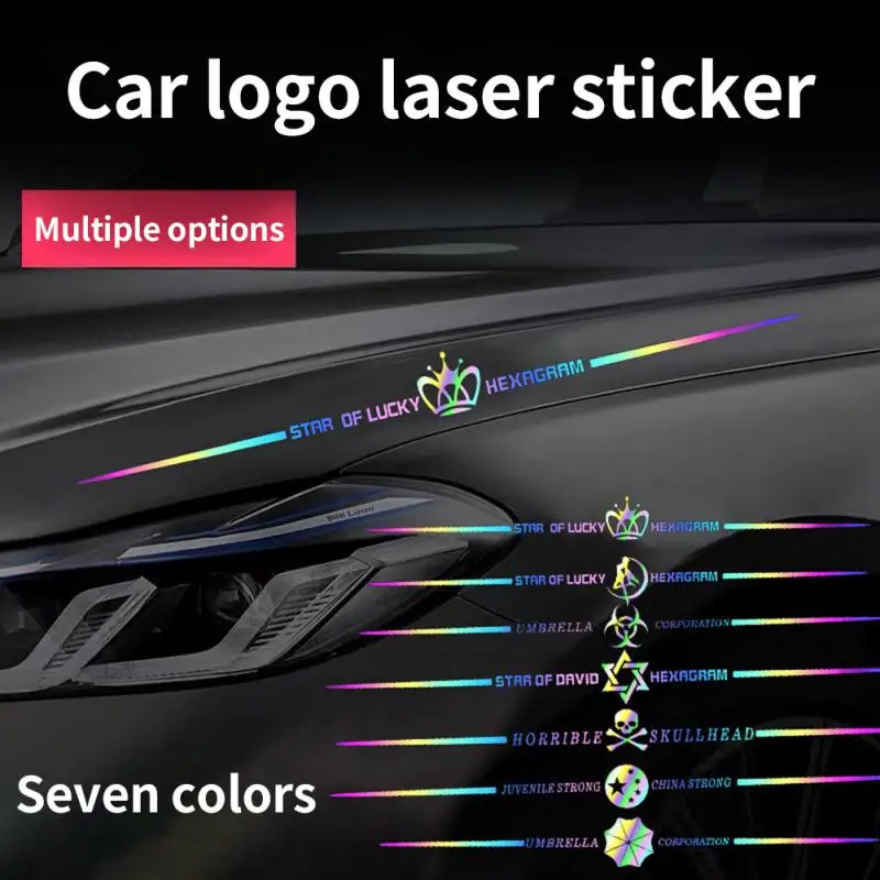 Farebná laserová nálepka automobilu Cool automatické teleso dverí reflexné prúžky poškriabané dekoratívne nálepky