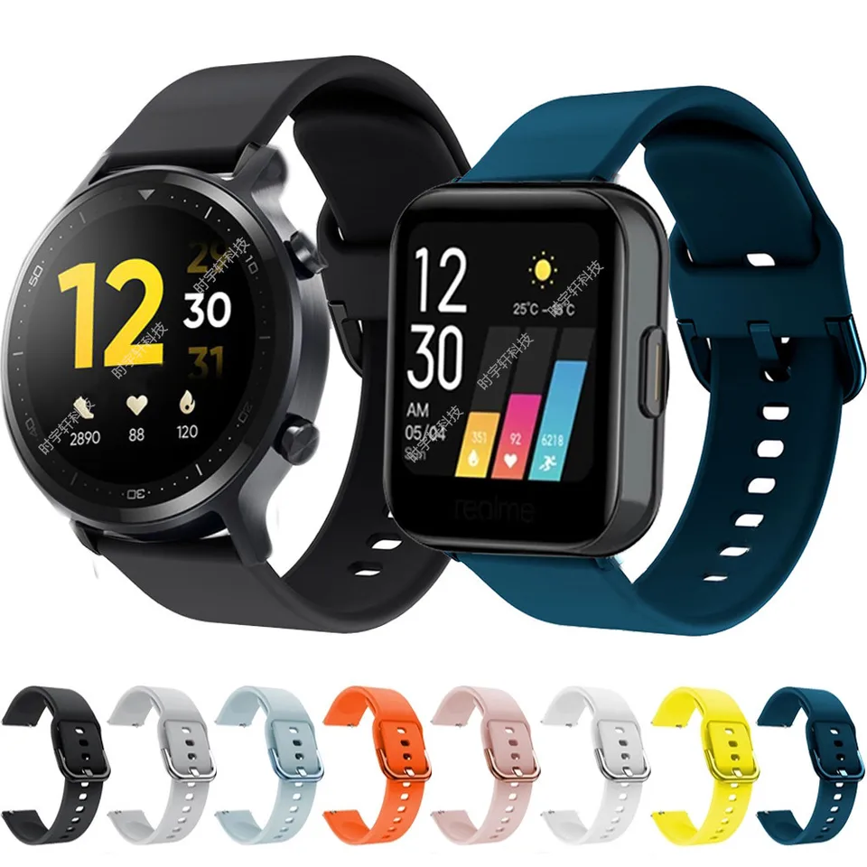 Farebná silikónová skupina pre Realme Watch S Strap WatchBand náramok módne športové náhradné náramok pre Realme Watch Correa
