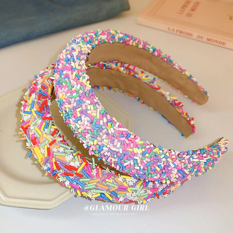 Farebné cukrovinky akrylové čelenky pre ženy sladké dievča narodeniny darček Dúha Candy Cream Color Hairbands
