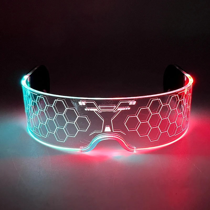 Farebné LED neónové okuliare Luminous Light Up Party okuliare okuliare Goggles Glow In The Dark Decor Men Dámske hudobné koncerty Supplies Ress