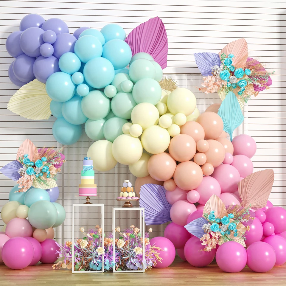 Farebné makaronové balóniky Garland Arch Kit Svadobná narodeninová oslava dekorácie Detské narodeniny svadobné potreby latex Ballon bábätko sprcha